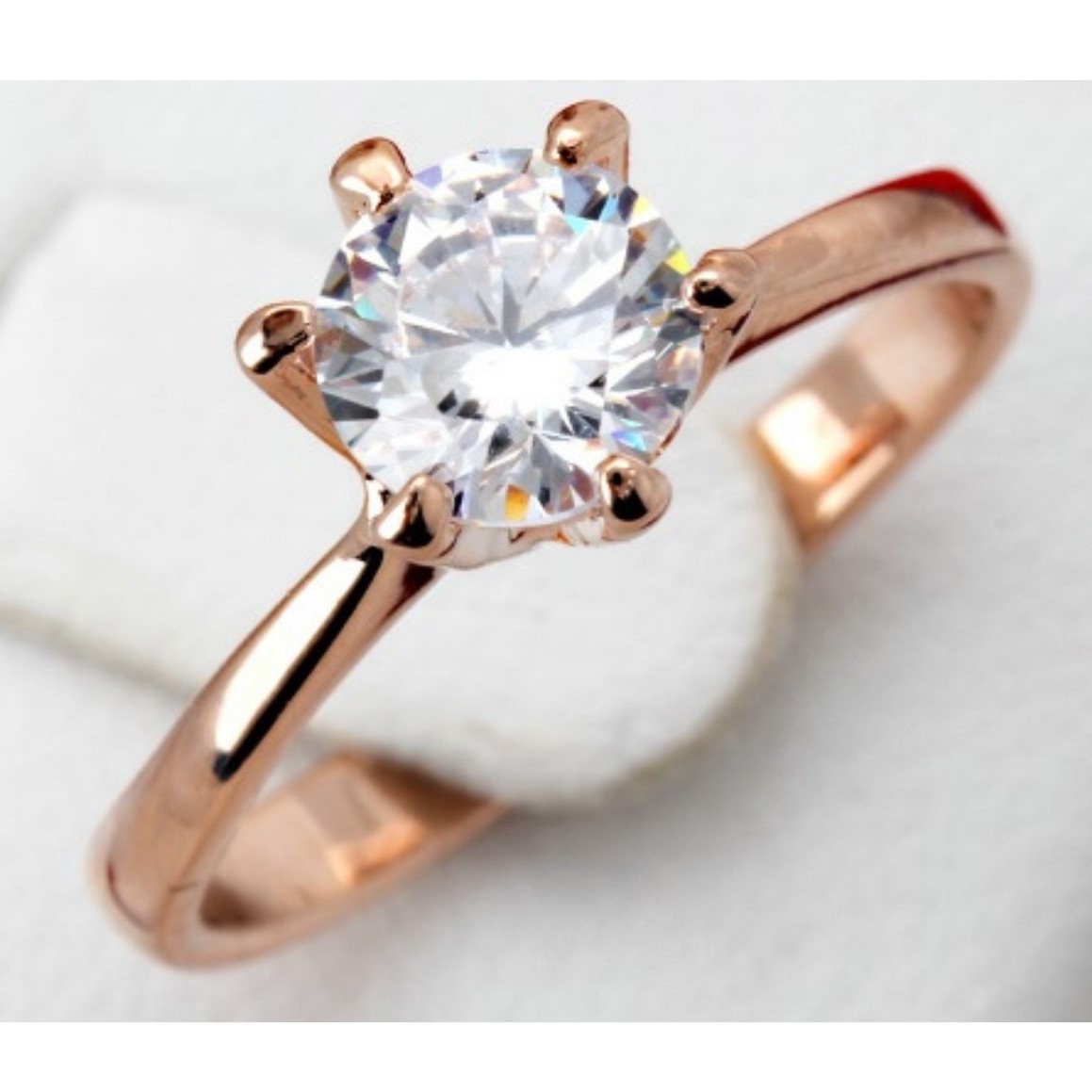 ANILLO DE COMPROMISO GENIEKA SOLITARIO GOLD BAÑADO EN ORO 18K NOVIA ANIVERSARIO SAN VALENTIN - 4