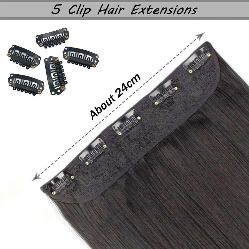 EXTENSIONES DE CABELLO LARGO 55 CM CON CLIPS POSTIZOS PEINADO LACIO RESISTENTE AL CALOR GENIEKA - 3