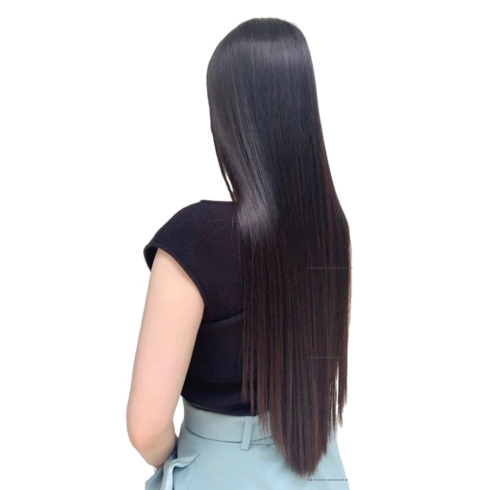 EXTENSIONES DE CABELLO LARGO 55 CM CON CLIPS POSTIZOS PEINADO LACIO RESISTENTE AL CALOR GENIEKA - 5