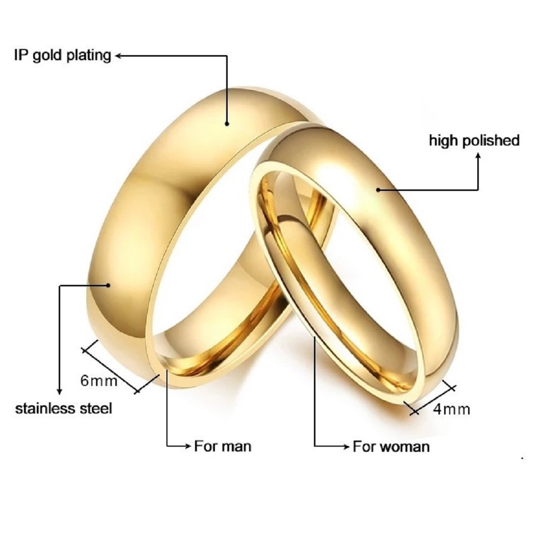 ARO DE MATRIMONIO HOMBRE GENIEKA CLASSIC BAÑADO EN ORO 18K ANILLOS NOVIOS BODAS ALIANZAS ANIVERSARIO - 5
