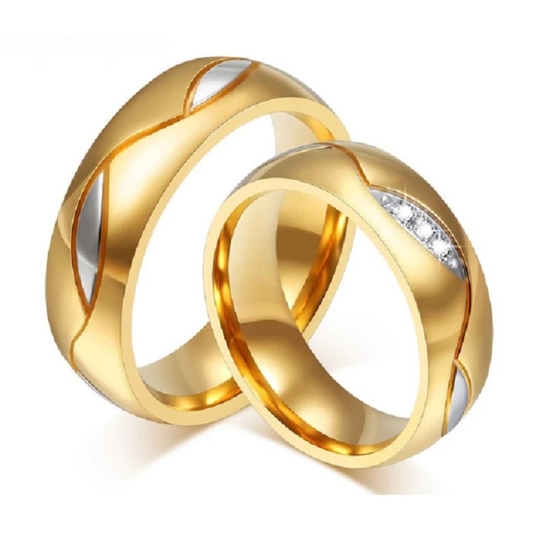 ARO DE MATRIMONIO HOMBRE GENIEKA FOREVER BAÑADO EN ORO 18K ANILLOS NOVIOS BODAS ALIANZAS ANIVERSARIO - 2