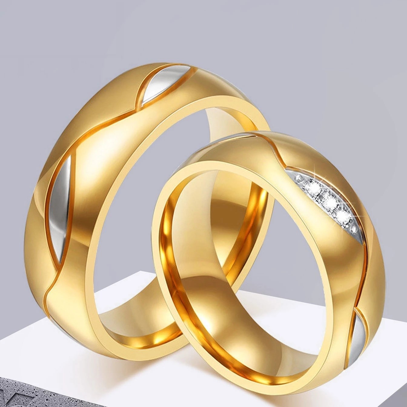 ARO DE MATRIMONIO HOMBRE GENIEKA FOREVER BAÑADO EN ORO 18K ANILLOS NOVIOS BODAS ALIANZAS ANIVERSARIO - 3