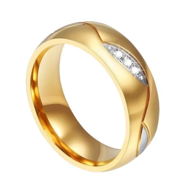 ARO DE MATRIMONIO HOMBRE GENIEKA FOREVER BAÑADO EN ORO 18K ANILLOS NOVIOS BODAS ALIANZAS ANIVERSARIO - 5