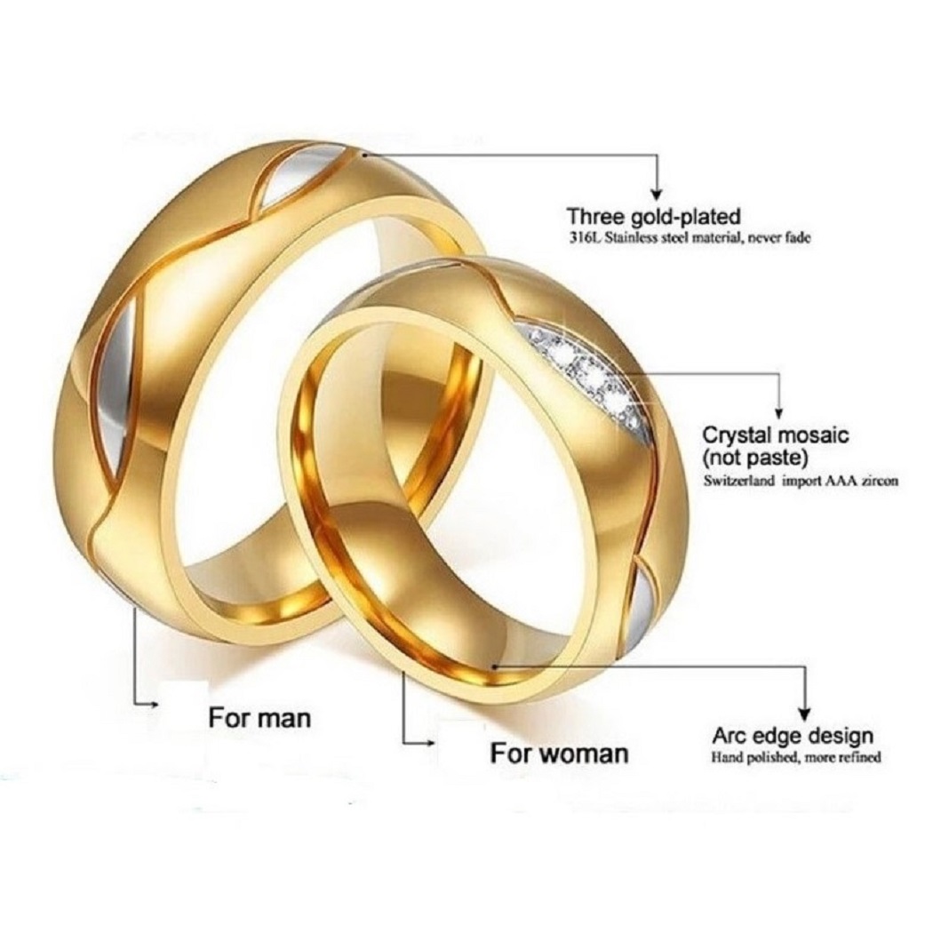 ARO DE MATRIMONIO HOMBRE GENIEKA FOREVER BAÑADO EN ORO 18K ANILLOS NOVIOS BODAS ALIANZAS ANIVERSARIO - 6