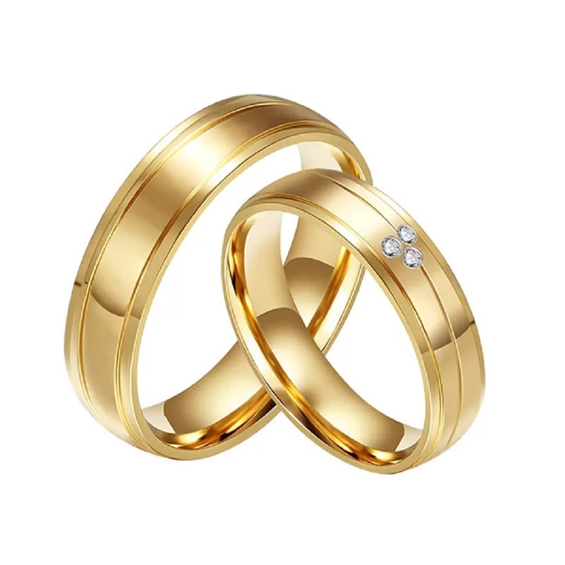 ARO DE MATRIMONIO HOMBRE GENIEKA DELUXE BAÑADO EN ORO 18K ANILLOS NOVIOS BODAS ALIANZAS ANIVERSARIO - 3