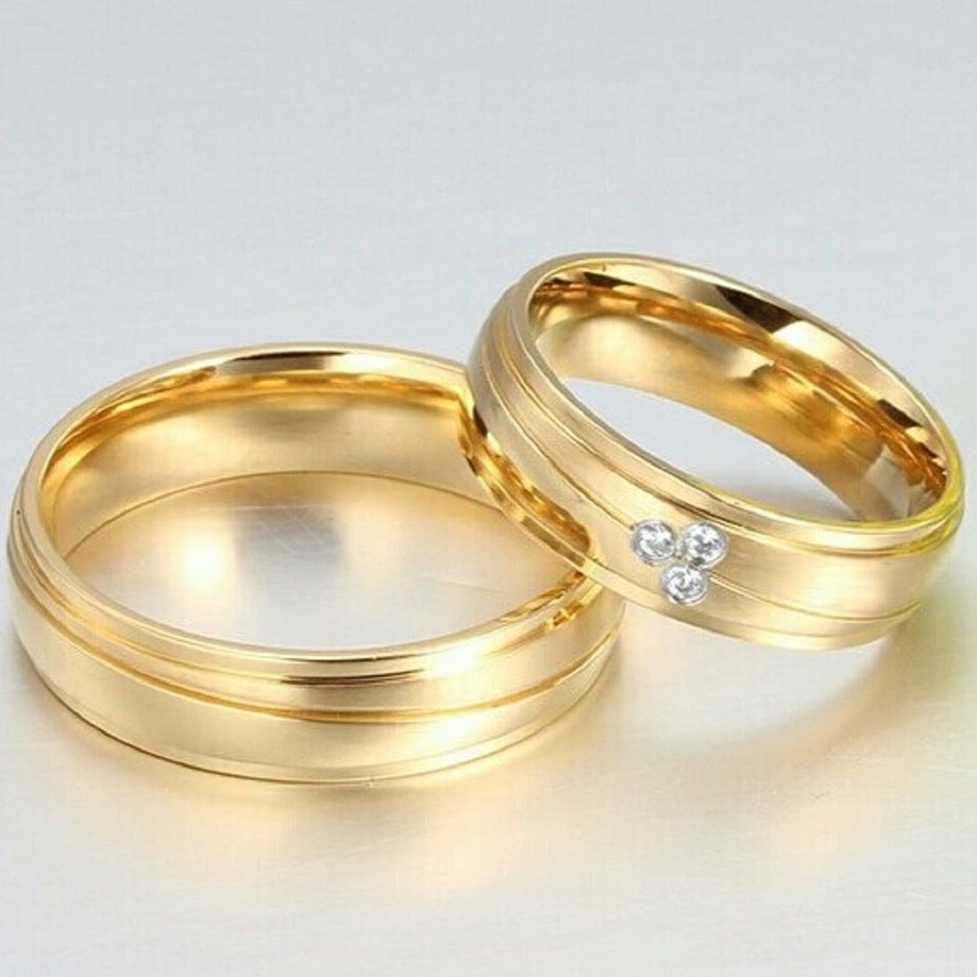 ARO DE MATRIMONIO HOMBRE GENIEKA DELUXE BAÑADO EN ORO 18K ANILLOS NOVIOS BODAS ALIANZAS ANIVERSARIO - 4
