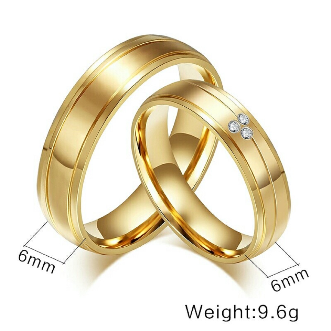 ARO DE MATRIMONIO HOMBRE GENIEKA DELUXE BAÑADO EN ORO 18K ANILLOS NOVIOS BODAS ALIANZAS ANIVERSARIO - 5