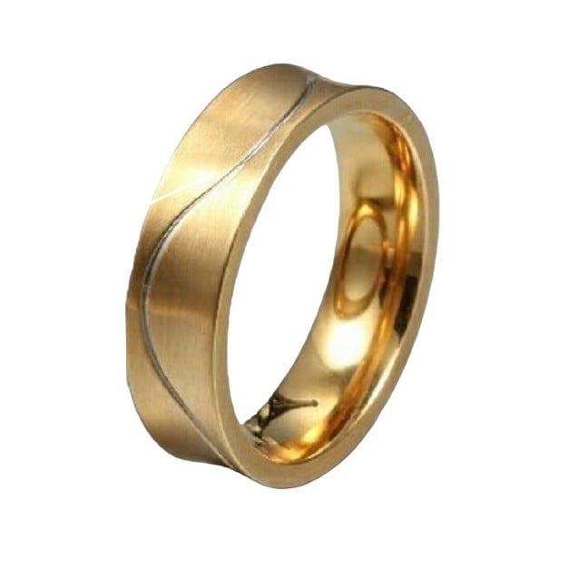 ARO DE MATRIMONIO HOMBRE GENIEKA PASSIONATE BAÑADO EN ORO 18K ANILLOS NOVIOS BODAS ALIANZAS ANIVERSARIO - 1