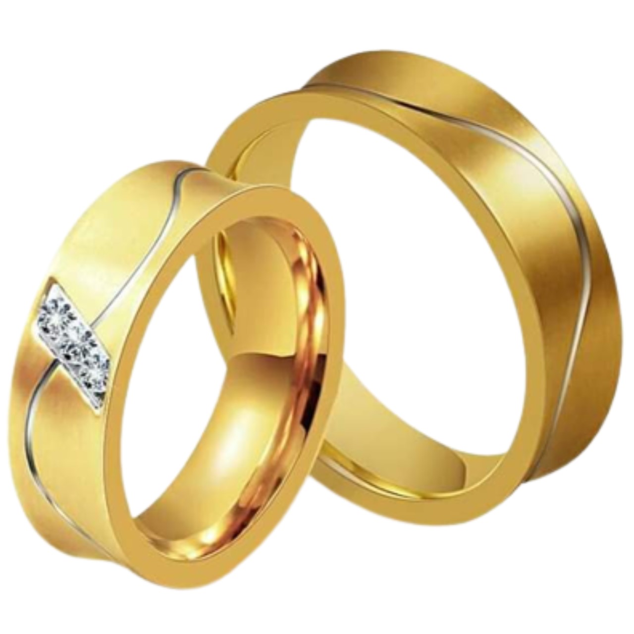 ARO DE MATRIMONIO HOMBRE GENIEKA PASSIONATE BAÑADO EN ORO 18K ANILLOS NOVIOS BODAS ALIANZAS ANIVERSARIO - 3