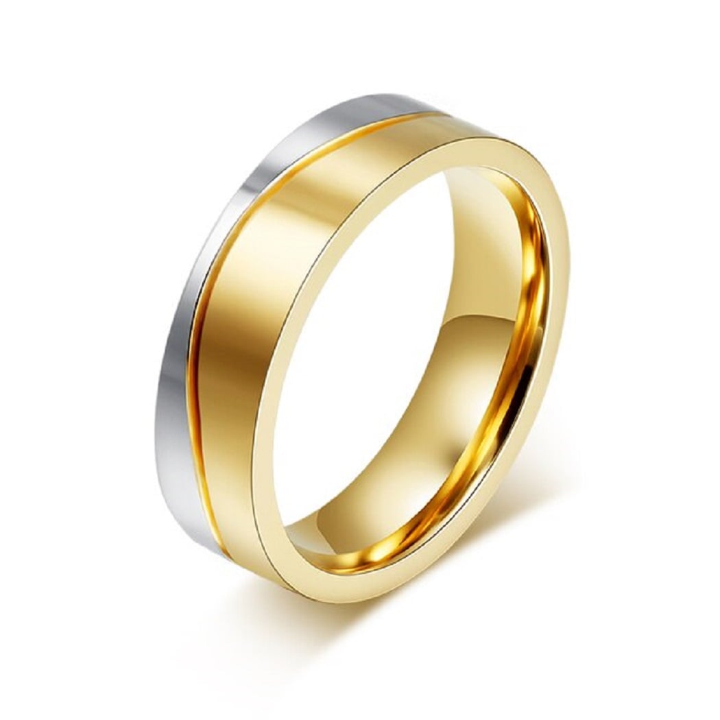 ARO DE MATRIMONIO HOMBRE GENIEKA GOLD DREAM BAÑADO EN ORO 18K ANILLOS NOVIOS BODAS ALIANZAS ANIVERSARIO - 1