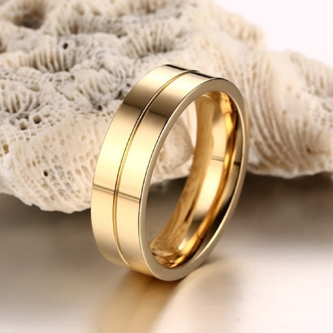 ARO DE MATRIMONIO HOMBRE GENIEKA DIAMONDS DREAM BAÑADO EN ORO 18K ANILLOS NOVIOS BODAS ALIANZAS ANIVERSARIO - 5