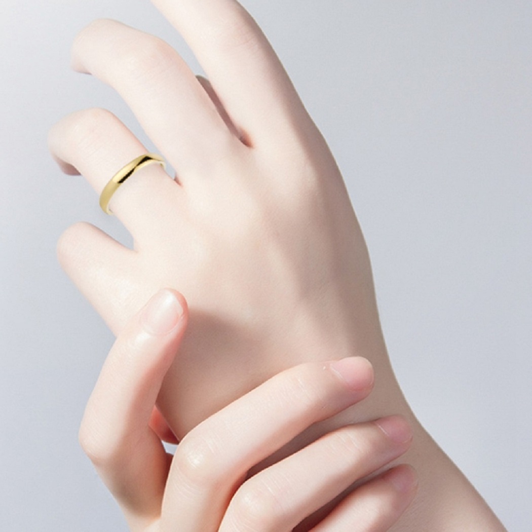 ARO DE MATRIMONIO HOMBRE GENIEKA DELGADOS BAÑADO EN ORO 18K ANILLOS NOVIOS BODAS ALIANZAS ANIVERSARIO - 4