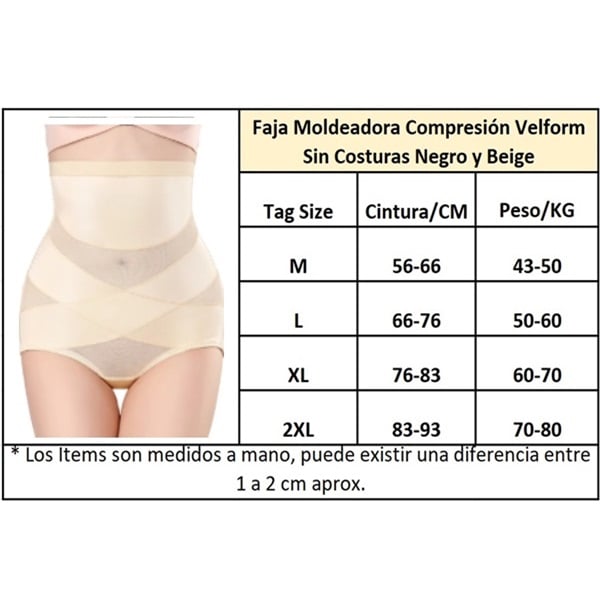 FAJA MOLDEADORA MUJER GENIEKA BEIGE VELFORM DE CINTURA SIN COSTURAS ROPA INTERIOR LEVANTA POMPIS - 6