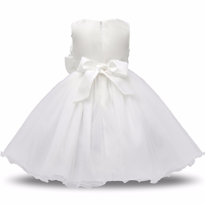 VESTIDO MIDI BEBÉ NIÑA GENIEKA BLANCO LITTLE GIRL WHITE BAUTIZO CUMPLEAÑOS FIESTA - 3