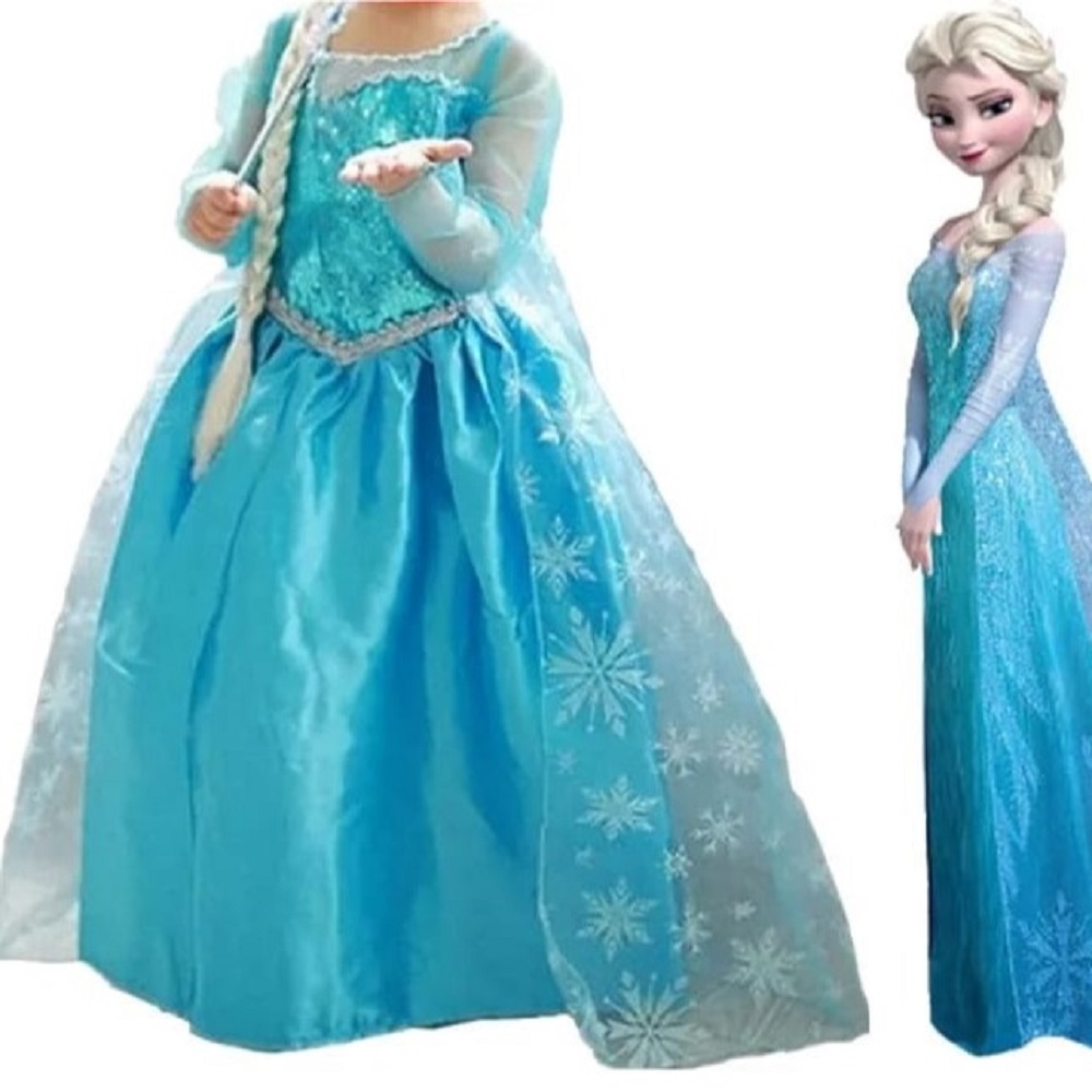 DISFRAZ NIÑA GENIEKA CELESTE REINA DE LAS NIEVES VESTIDO FROZEN ELSA BEBÉ FIESTA JUEGO HALLOWEEN - 4