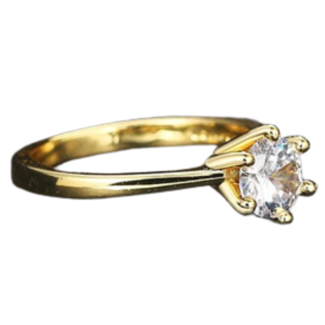 ANILLO DE COMPROMISO GENIEKA MODELO SOLITARIO YELLOW GOLD BAÑADO EN ORO 18K NOVIA ANIVERSARIO SAN VALENTIN - 2