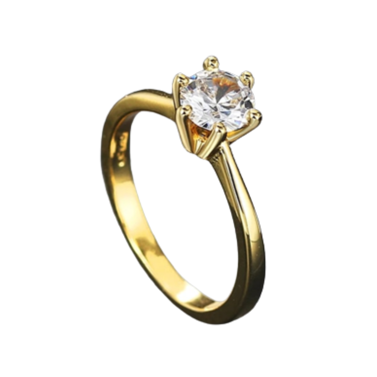 ANILLO DE COMPROMISO GENIEKA MODELO SOLITARIO YELLOW GOLD BAÑADO EN ORO 18K NOVIA ANIVERSARIO SAN VALENTIN - 4