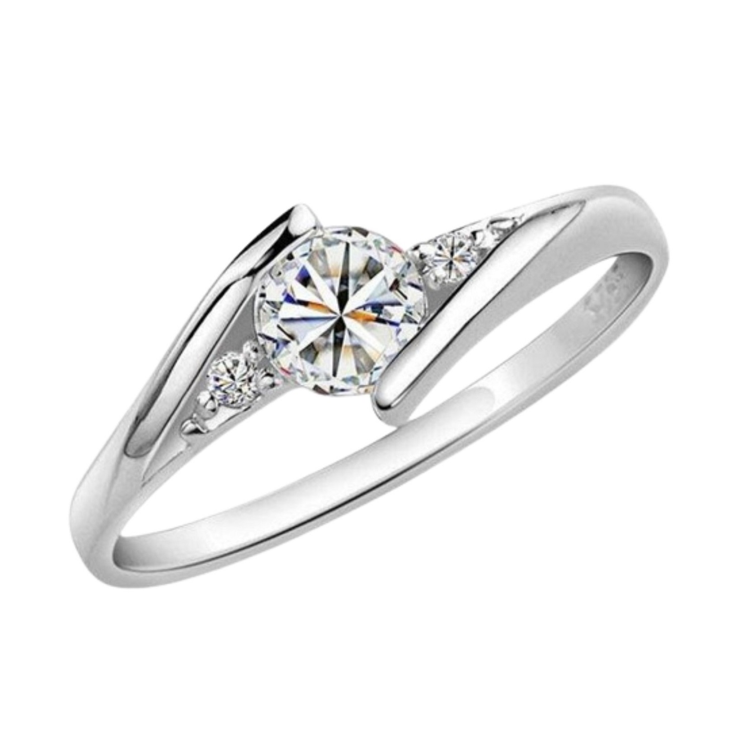 ANILLO DE COMPROMISO GENIEKA MODELO INFINITO BAÑADO EN ORO BLANCO 18K NOVIA ANIVERSARIO SAN VALENTIN - 3