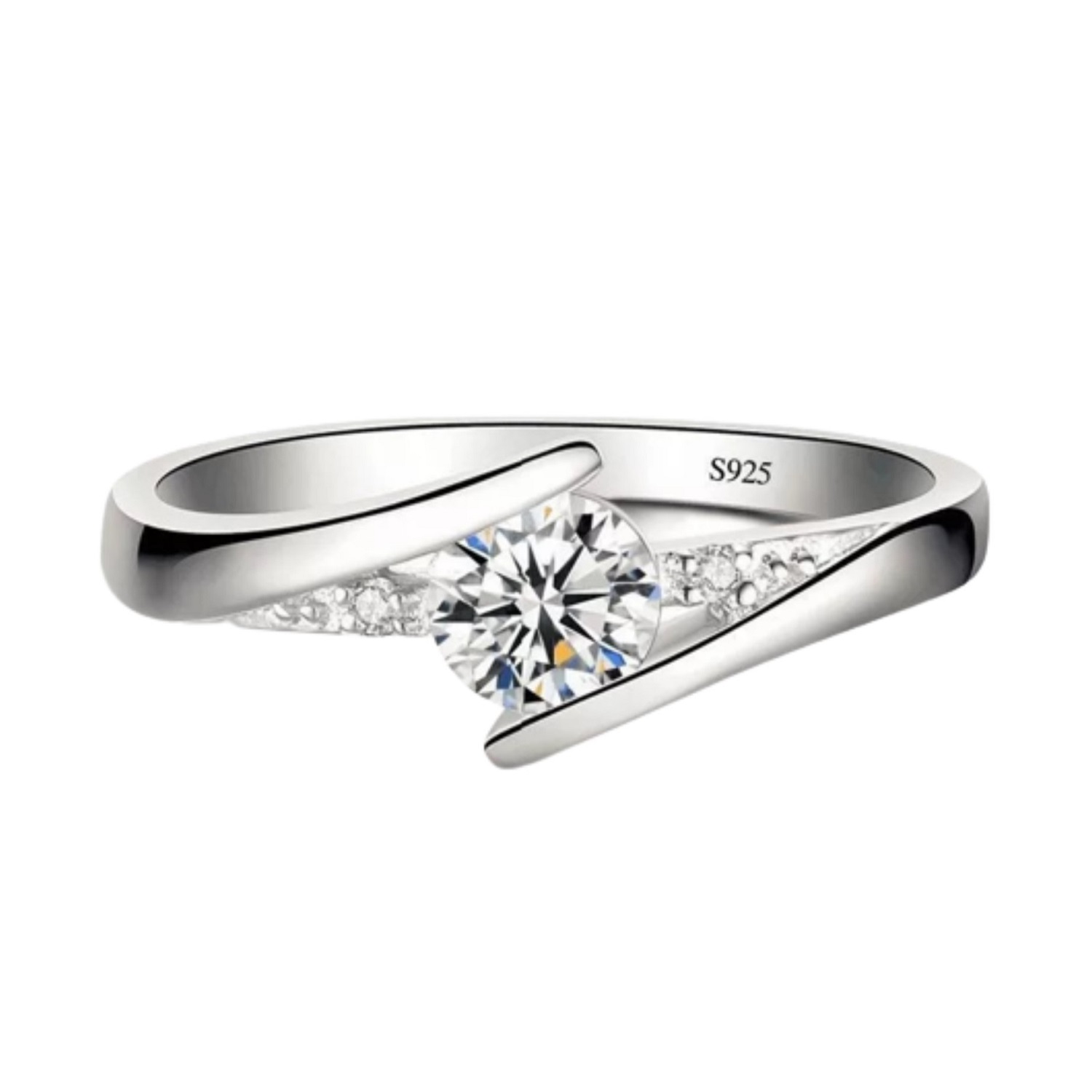 ANILLO DE COMPROMISO GENIEKA MODELO INFINITO BAÑADO EN ORO BLANCO 18K NOVIA ANIVERSARIO SAN VALENTIN - 4