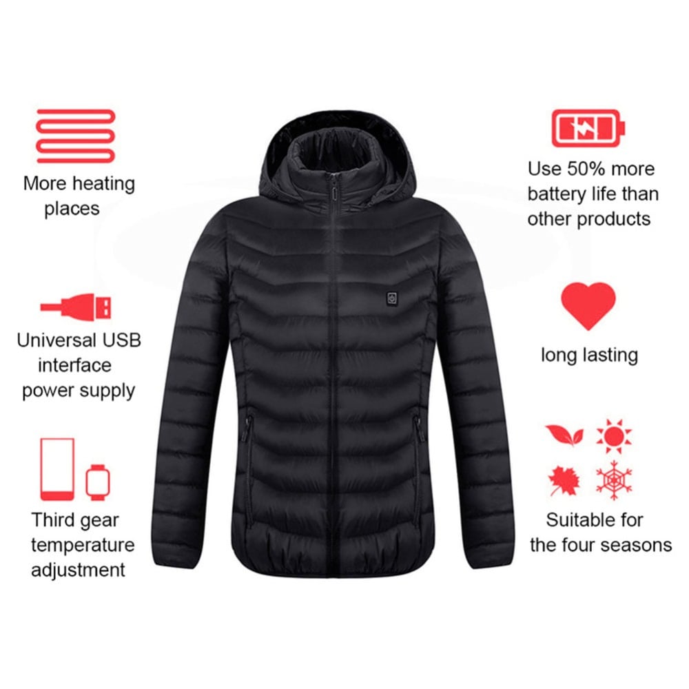 CASACA HOMBRE HEATING TÉRMICA CALEFACTORA IMPERMEABLE INTELIGENTE CAPUCHA INVIERNO GENIEKA - 4