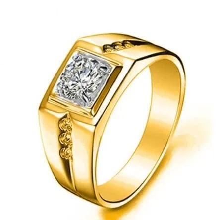 ANILLO ELEGANT GENTLEMAN ZIRCÓN HOMBRE ARO ACCESORIOS JOYA FIESTA NOVIO COMPROMISO MODA REGALO GENIEKA - 1