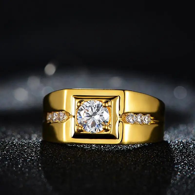 ANILLO ELEGANT GENTLEMAN ZIRCÓN HOMBRE ARO ACCESORIOS JOYA FIESTA NOVIO COMPROMISO MODA REGALO GENIEKA - 3
