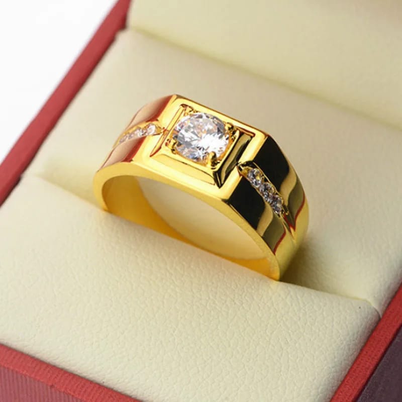 ANILLO ELEGANT GENTLEMAN ZIRCÓN HOMBRE ARO ACCESORIOS JOYA FIESTA NOVIO COMPROMISO MODA REGALO GENIEKA - 4