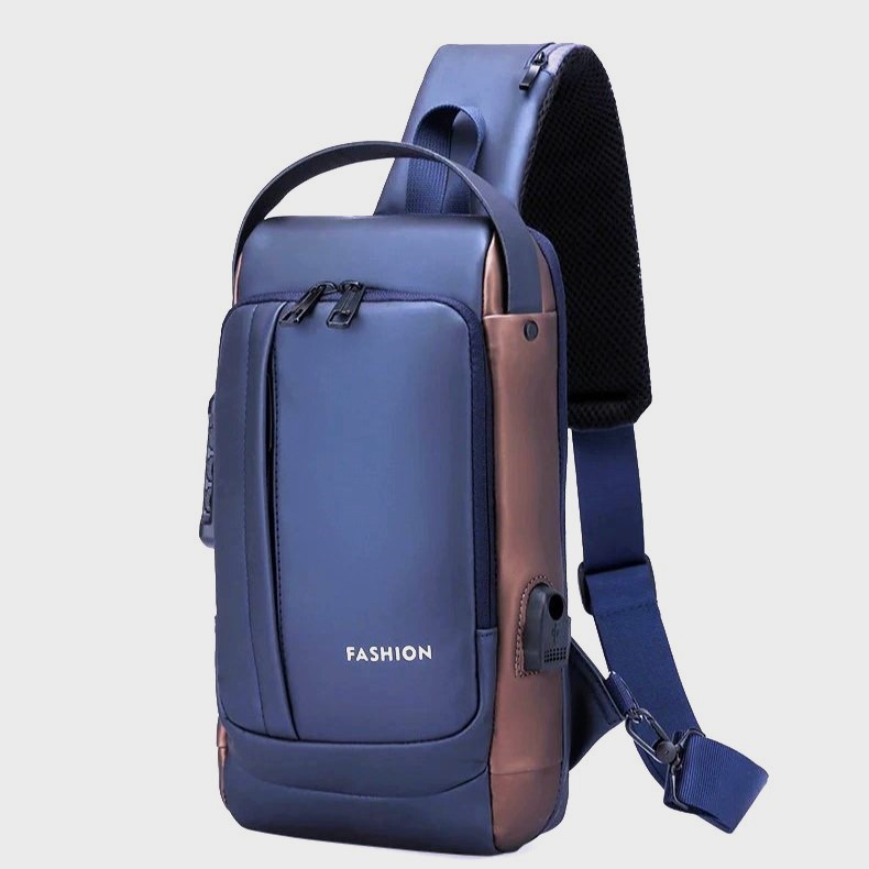 BOLSO ANTI-THEFT BACKPACK MORRAL ANTIRROBO IMPERMEABLE CANDADO CON CLAVE USB MENSAJERO PROTECCIÓN SEGURIDAD GENIEKA - 4