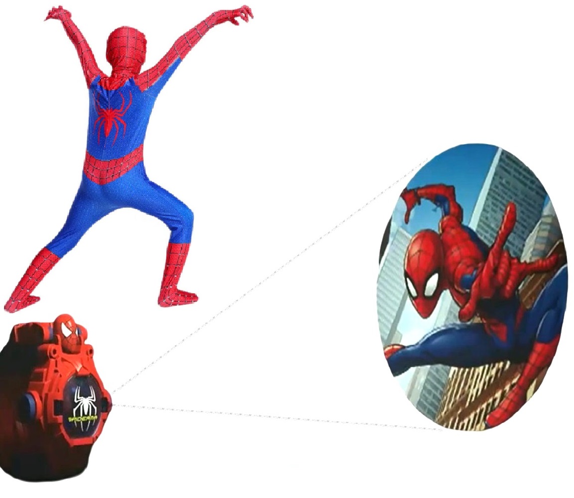 PACK DISFRAZ UNISEX MINISO ROJO SPIDERMAN + RELOJ PULSERA TRASFORMA ROBOT PROYECTOR HALLOWEEN DÍA DEL NIÑO NAVIDAD - 4