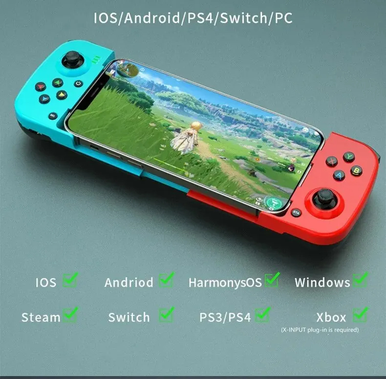 Controller Wireless Per Giochi Mobili – Joystick Ausiliario Con Batteria 400mAh, Staffa Regolabile, Compatibile Con Android, IOS E HarmonyOS