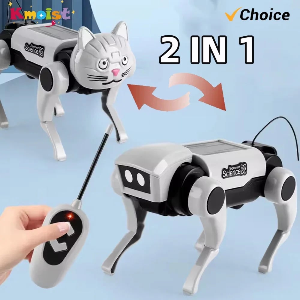 PERRO ROBOT ARMABLE + CONTROL REMOTO  JUGUETE MASCOTA VIRTUAL EDUCATIVO INTERACTIVO REGALO NIÑO NAVIDAD GENIEKA - 2