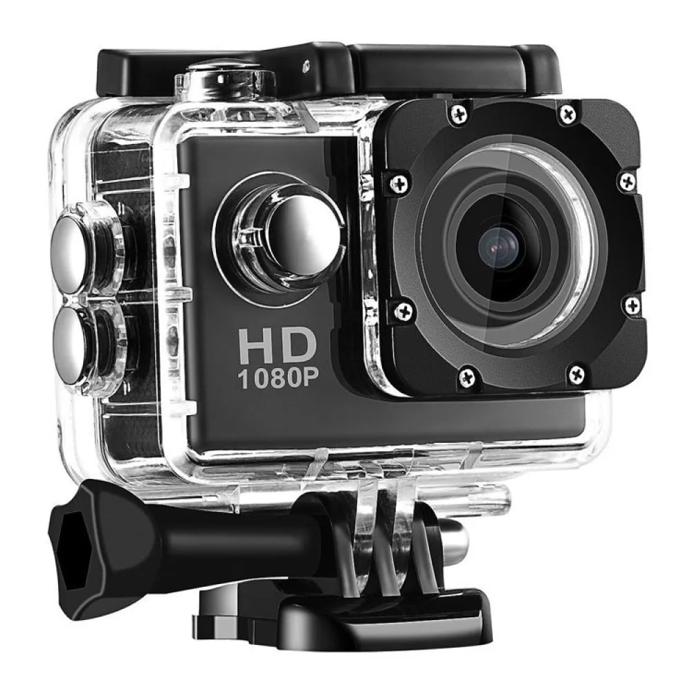 CÁMARA DEPORTIVA ACUÁTICA 1080P FULL HD + CARCASA IMPERMEABLE HASTA 30M + ACCESORIOS DEPORTES GENIEKA - 2