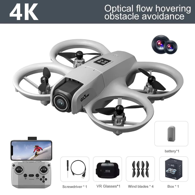 DRON GT3 DOBLE CÁMARA 4K LUCES LED + CONTROL REMOTO + LENTES DE REALIDAD VIRTUAL VR DRONE DUAL CAMERA 4K FOTO GENIEKA - 3