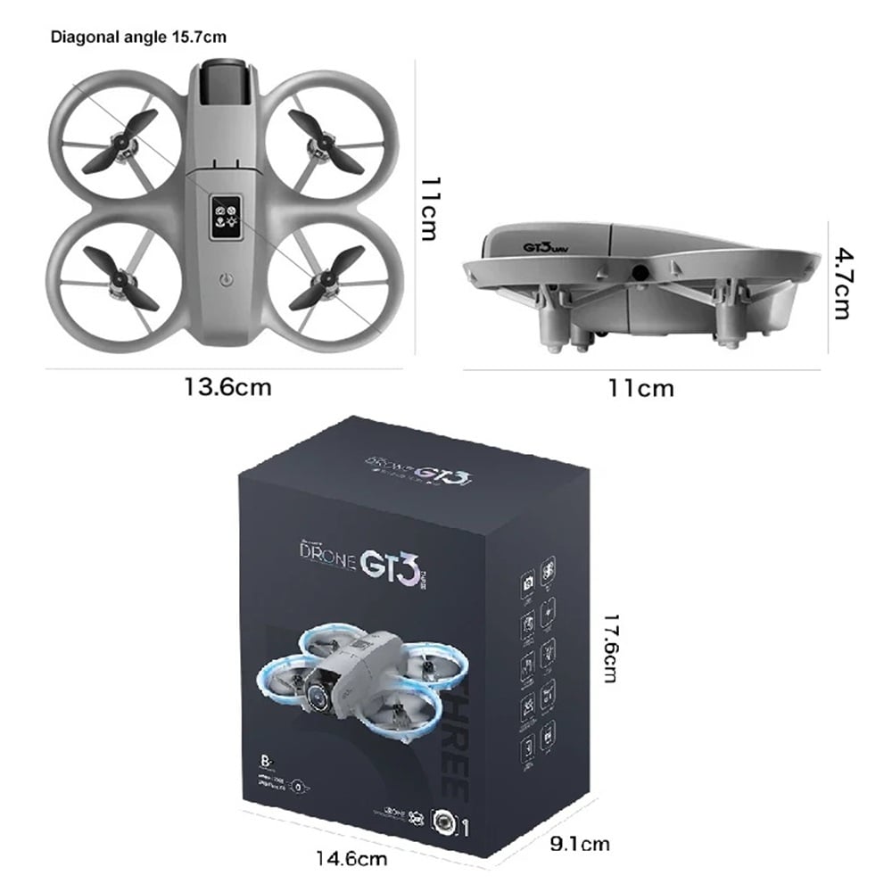 DRON GT3 DOBLE CÁMARA 4K LUCES LED + CONTROL REMOTO + LENTES DE REALIDAD VIRTUAL VR DRONE DUAL CAMERA 4K FOTO GENIEKA - 6
