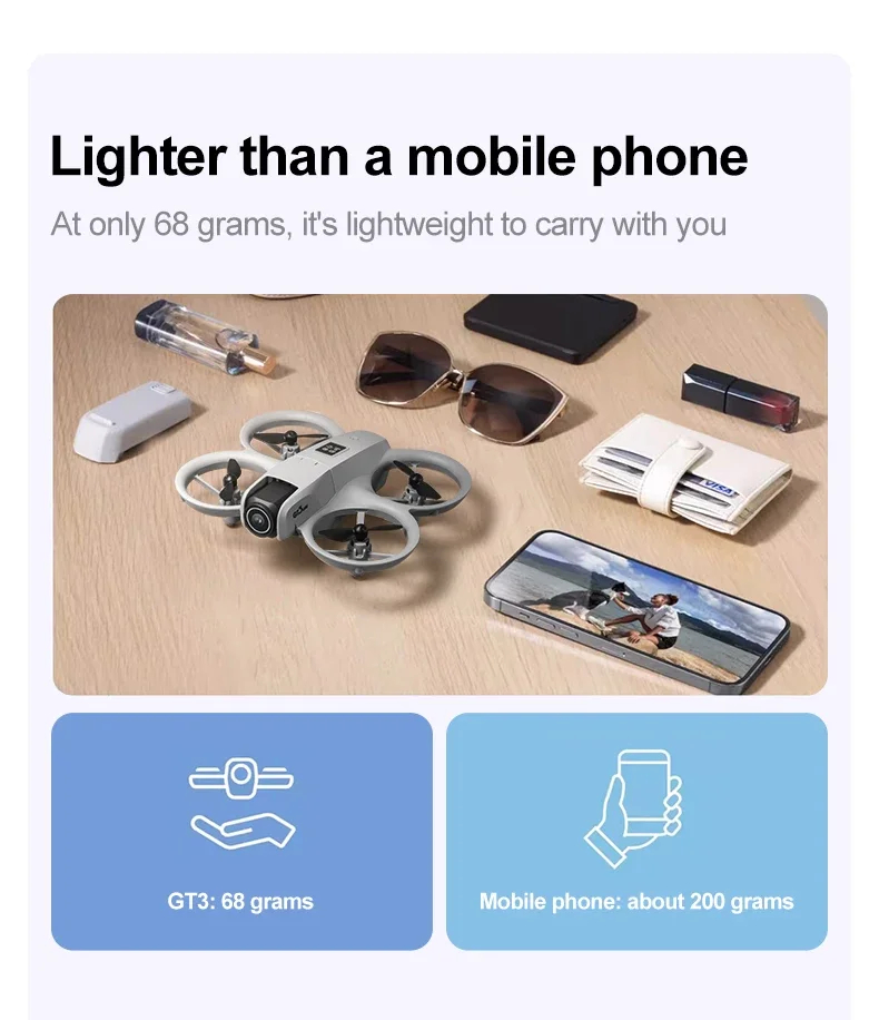 DRON GT3 DOBLE CÁMARA 4K LUCES LED + + LENTES DE REALIDAD VIRTUAL  VR + CONTROL REMOTO DRONE DUAL CAMERA 4K FOTO GENIEKA - 9