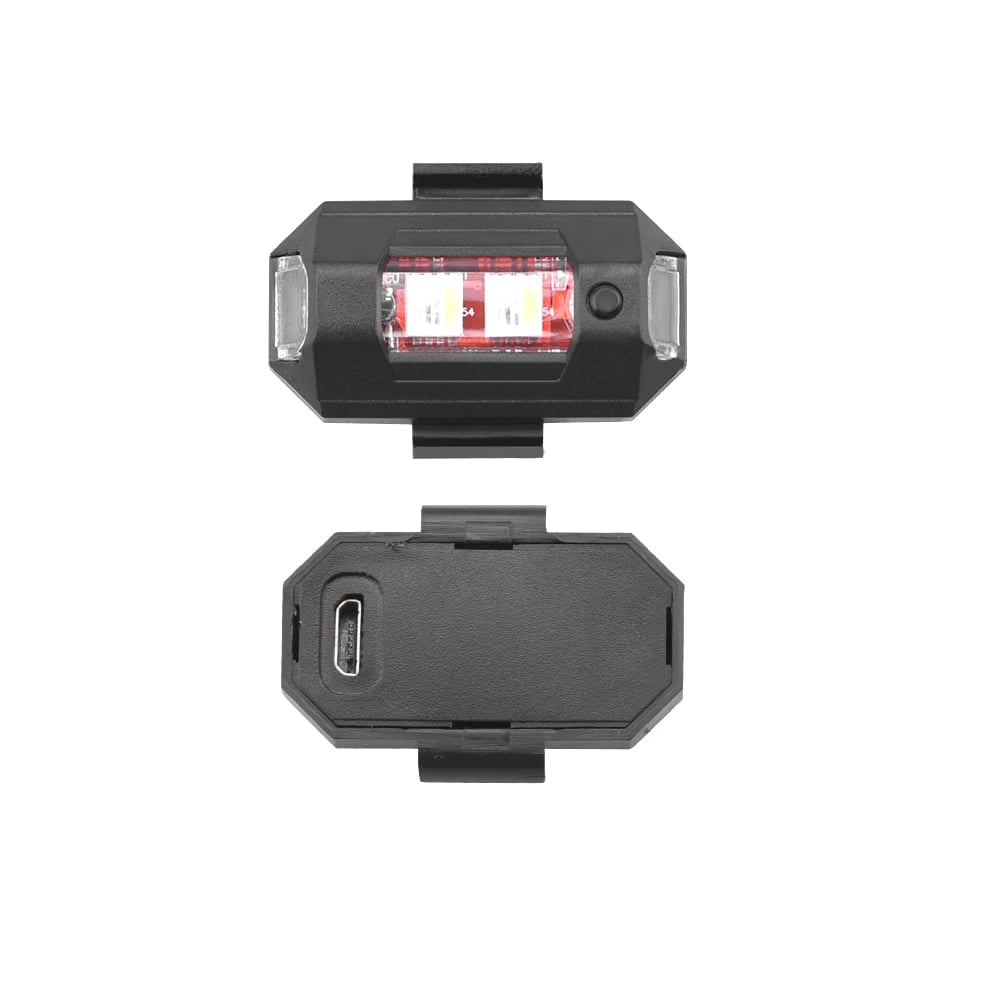 PACK 2 UND. MINI LUZ LED ESTROBOSCÓPICA ANTICOLISIÓN USB PARA DRONES MOTOCICLETAS 7 COLORES IMPERMEABLE ALTA VISIBILIDAD GENIEKA - 3