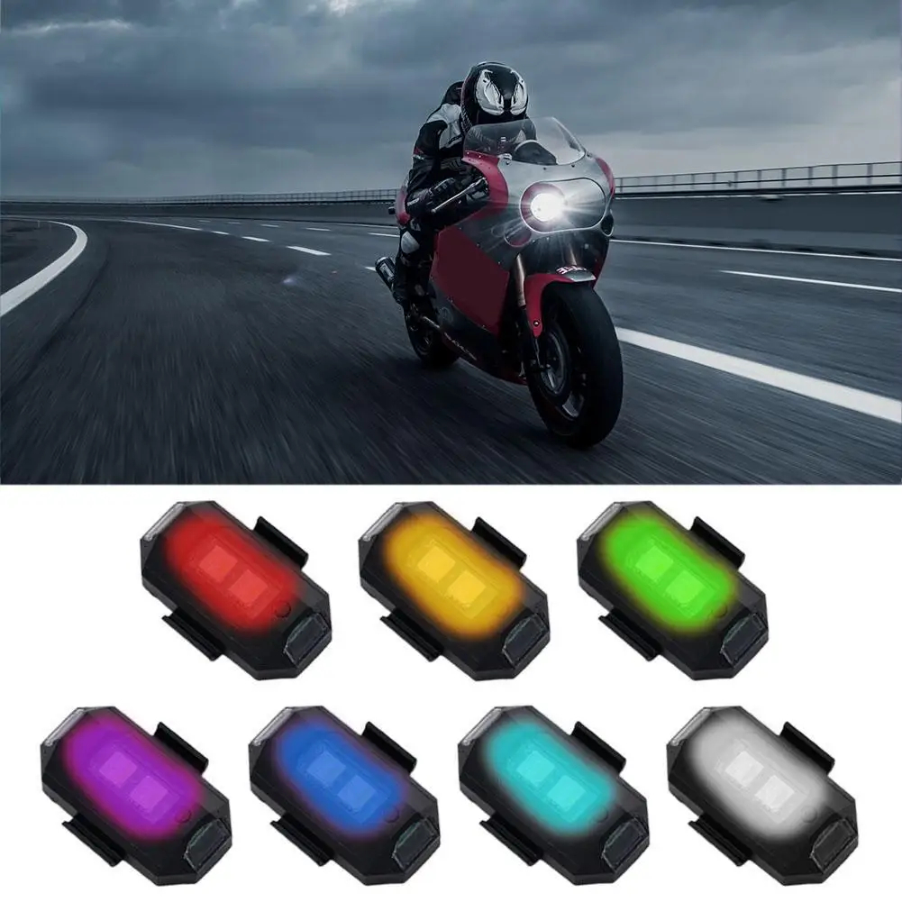 PACK 2 UND. MINI LUZ LED ESTROBOSCÓPICA ANTICOLISIÓN USB PARA DRONES MOTOCICLETAS 7 COLORES IMPERMEABLE ALTA VISIBILIDAD GENIEKA - 4
