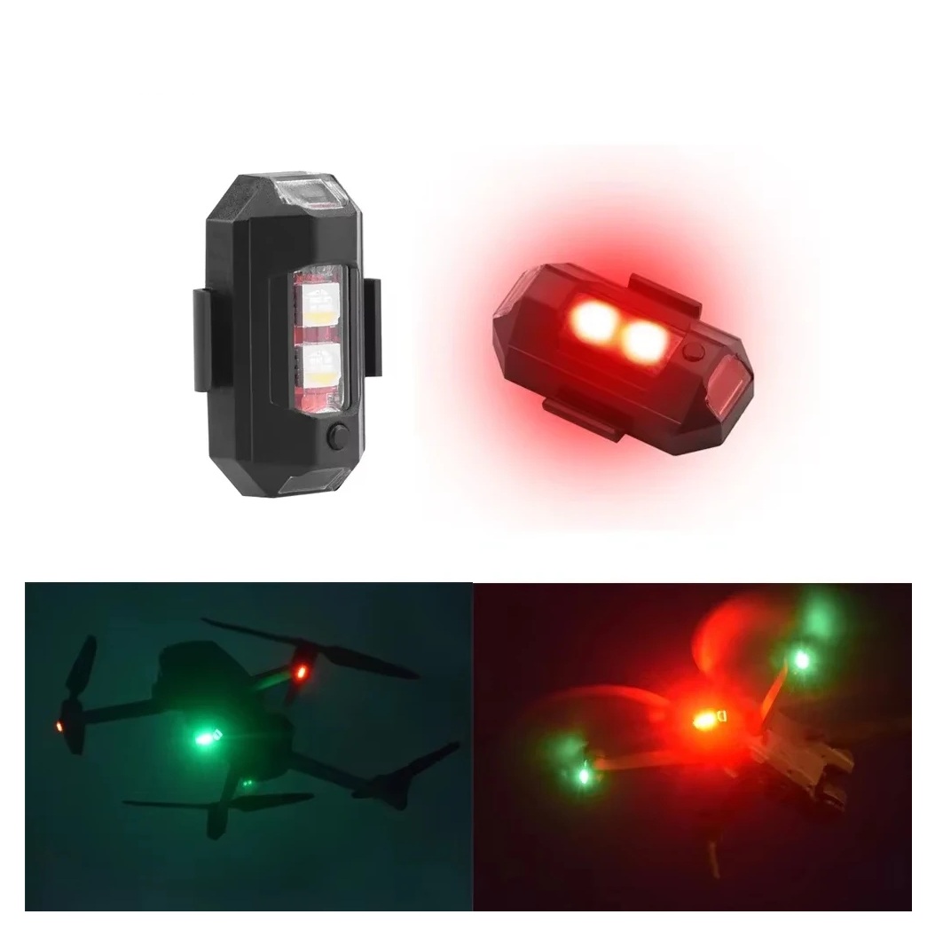 SET 2 UND. MINI LUZ LED ESTROBOSCÓPICA ANTICOLISIÓN ALTA VISIBILIDAD USB PARA DRONES MOTOCICLETAS 7 COLORES IMPERMEABLE GENIEKA - 4