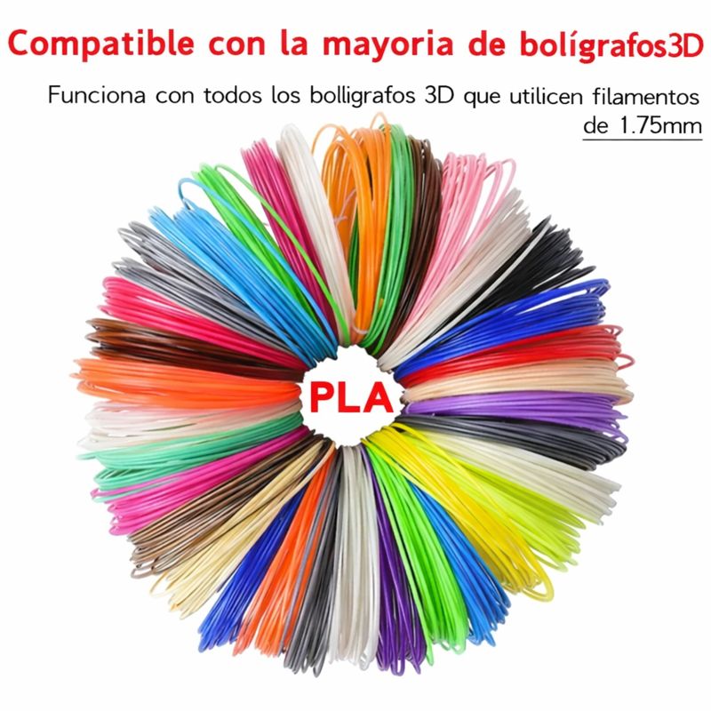 PACK FILAMENTOS 6 M COLORES PLA PARA LÁPIZ 3D 6 COLORES SURTIDOS IDEAL IMPRESORA 3D NIÑOS JUGUETE ESCOLAR CALIDAD PREMIUM GENIEKA - 5