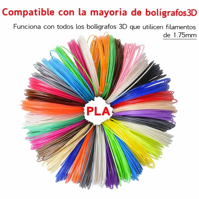 SET FILAMENTOS 6 M COLORES PLA PARA LÁPIZ 3D 6 COLORES SURTIDOS IDEAL IMPRESORA 3D NIÑOS JUGUETE ESCOLAR CALIDAD PREMIUM GENIEKA - 1