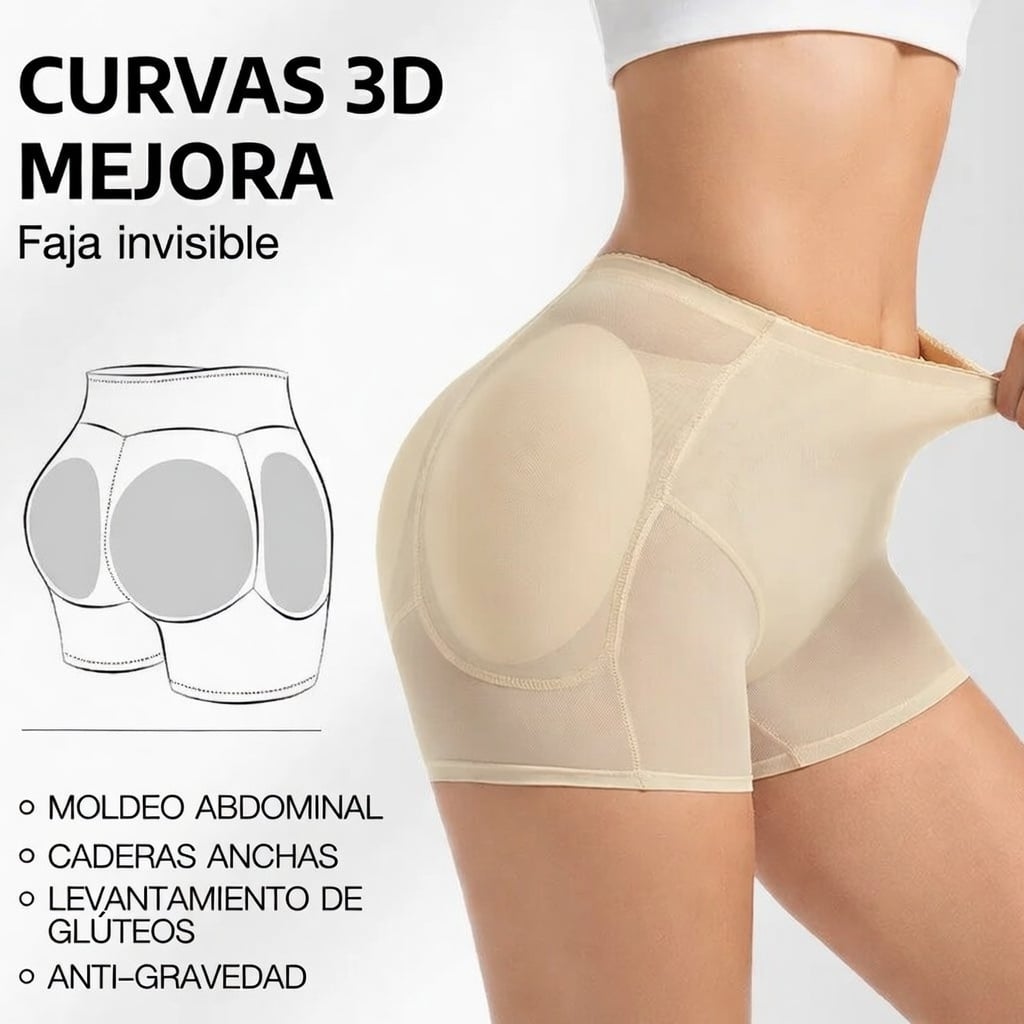 MOLDEADOR AUMENTA GLUTEOS + CADERAS PUSH UP + FAJA ABDOMEN COMPRESION INVISIBLE MODA MUJER VERANO NAVIDAD GENIEKA - 2