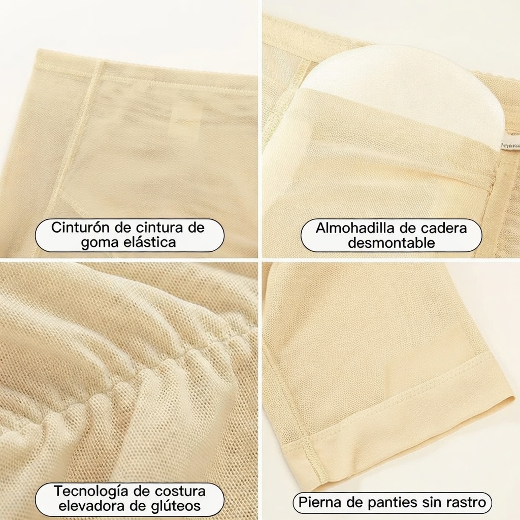 MOLDEADOR AUMENTA GLUTEOS + CADERAS PUSH UP + FAJA ABDOMEN COMPRESION INVISIBLE MODA MUJER VERANO NAVIDAD GENIEKA - 6