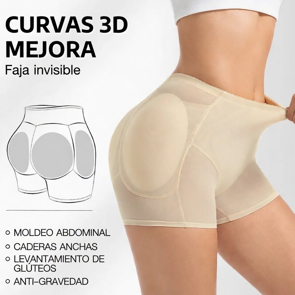 FAJA GLÚTEOS + CADERAS PUSH UP + MOLDEADOR ABDOMEN INVISIBLE REALCE CURVAS NATURALES CÓMODA DISCRETA MUJERES GENIEKA - 2
