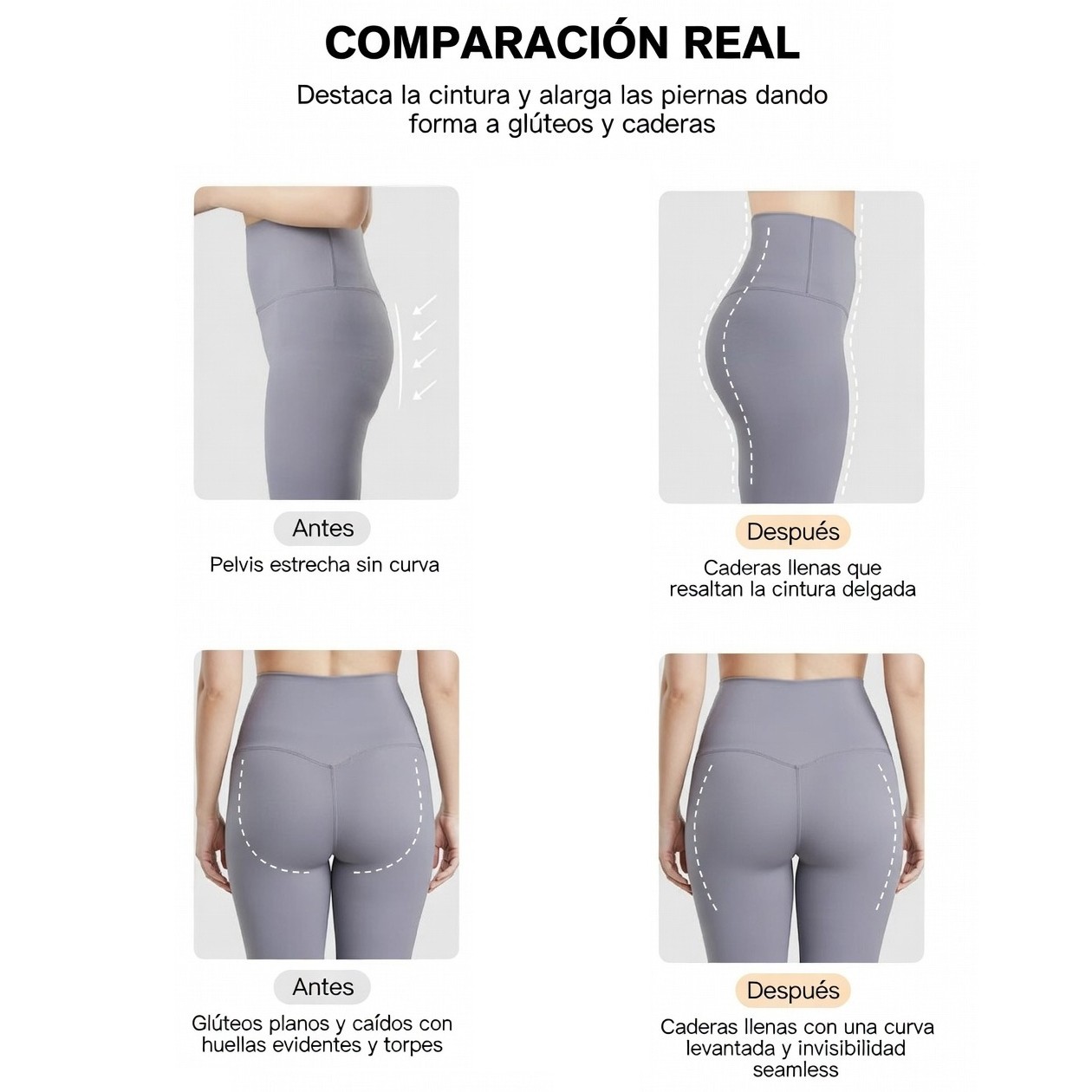 FAJA GLÚTEOS + CADERAS PUSH UP + MOLDEADOR ABDOMEN INVISIBLE REALCE CURVAS NATURALES CÓMODA DISCRETA MUJERES GENIEKA - 5