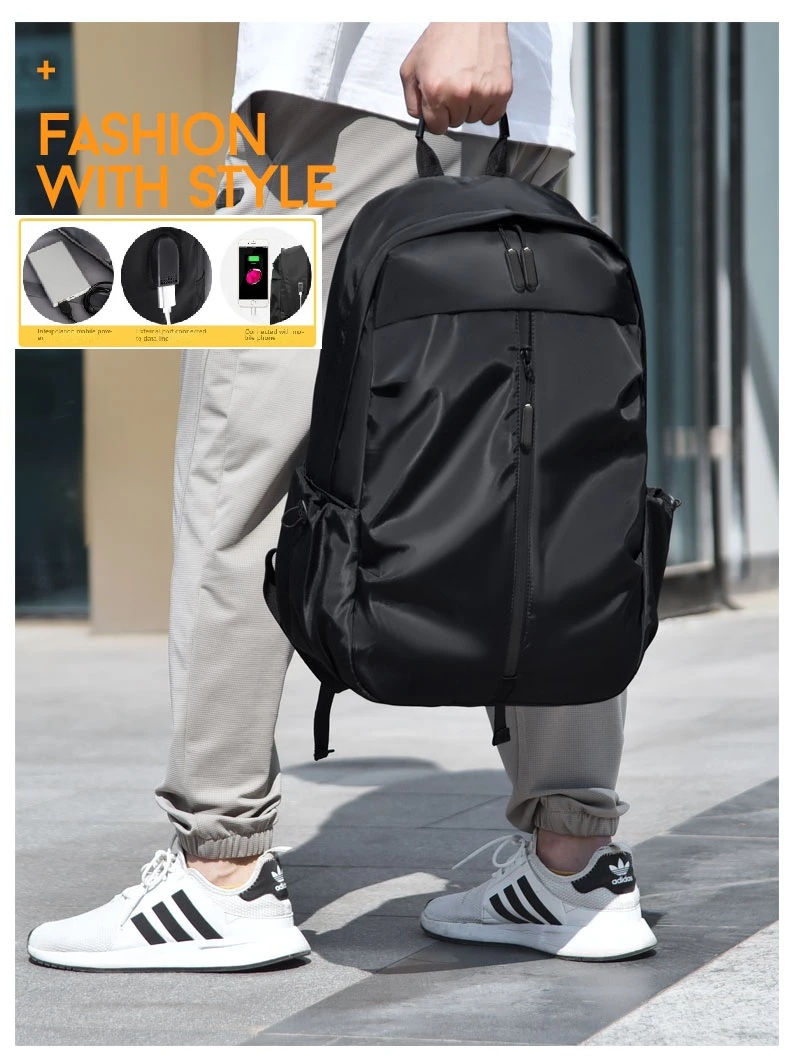 MOCHILA NEGRA NOTEBOOK LAPTOP TRABAJO ESCOLAR VIAJE NEGOCIO MULTIPLES COMPARTIMIENTOS VERANO NAVIDAD GENIEKA - 2