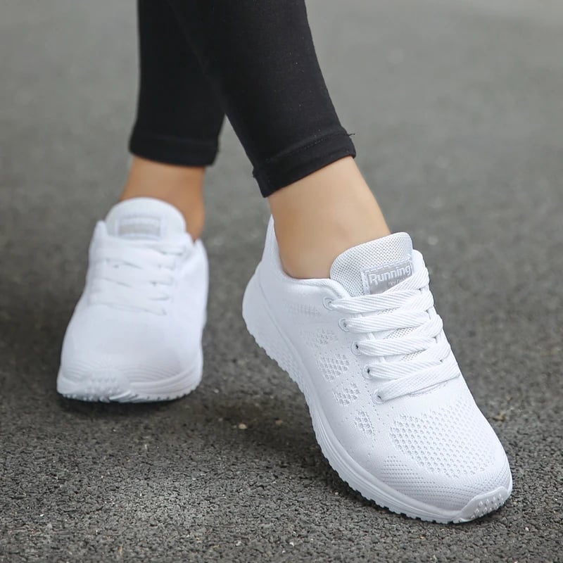 ZAPATILLAS BLANCAS ULTRALIGERAS COLEGIO RUNNING CAMINATA GYM ESCOLAR VERANO MESH TRANSPIRABLE CÓMODAS ESCUELA JÓVENES GENIEKA - 4