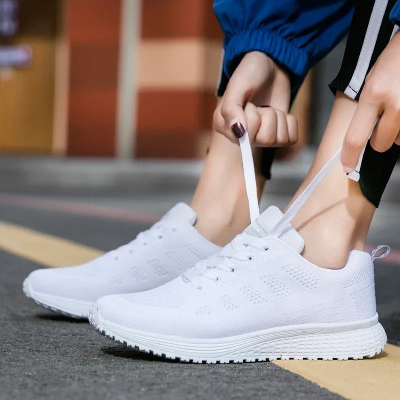 ZAPATILLAS BLANCAS ULTRALIGERAS COLEGIO RUNNING CAMINATA GYM ESCOLAR VERANO MESH TRANSPIRABLE CÓMODAS ESCUELA JÓVENES GENIEKA - 5