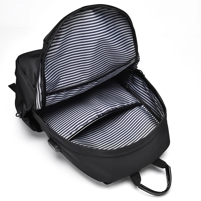MOCHILA NEGRA NOTEBOOK LAPTOP VIAJE NEGOCIO 15.6' MÚLTIPLES CIERRES COMPARTIMIENTOS IMPERMEABLE TRABAJO OFICINA GYM GENIEKA - 8