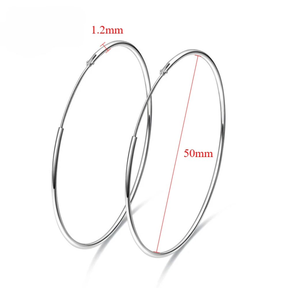 ARGOLLAS BAÑADOS EN PLATA 925 4 CM AROS ARETES MUJER MODA LUJO VERANO NAVIDAD GENIEKA - 9