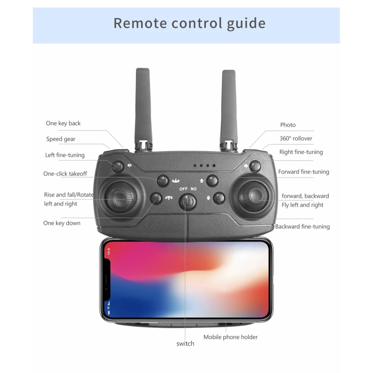 DRON E88 PRO 4K DUAL CÁMARA LUZ LED RGB 7 COLORES WIFI HD  PLEGABLE DRONE GENIEKA - 10